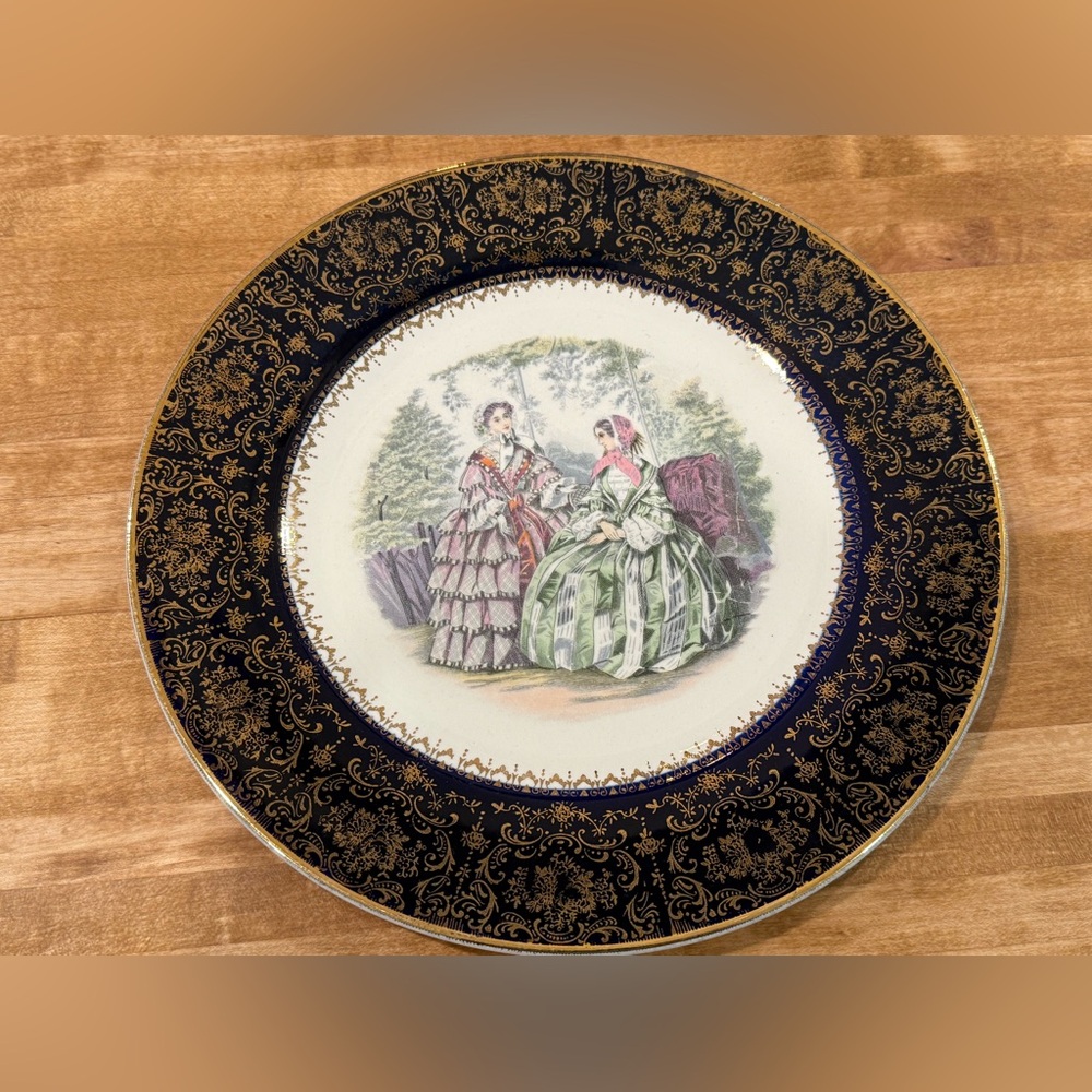 🎉BOGO Imperial China Co Blue and Gold Plate